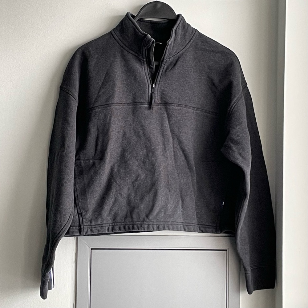 KIT AND ACE Charcoal Half-Zip Sweatshirt